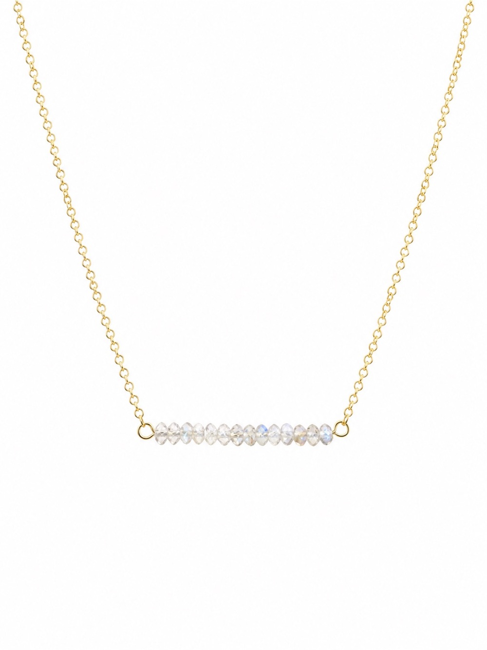 N00900 Gold Filled Labradorite Bar Necklace